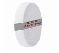 HIMRY KX_TKB5007-White Elastico Piatto, Poliestere, Bianco, 40m x 50mm, 40 unità