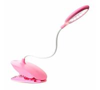HIMRY® Lampada Clip LED Continuo Dimmerabili, Sensore tattile, Collo Flessibile, Portatile LED Ricaricabile USB Lampada da Tavolo, Lampada Lettura, Luminosa Regolabile Continuo, pink, KXD6000N-pink