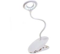 HIMRY® Lampada Clip LED Continuo Dimmerabili, Sensore tattile, Collo Flessibile, Portatile LED Ricaricabile USB Lampada da Tavolo, Lampada Lettura Luminosa Regolabile Continuo, bianca KXD6000N-white