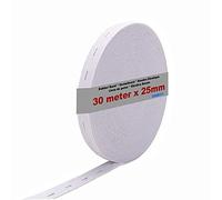 HIMRY Lochgummi - Fascia elastica in gomma perforata, in poliestere, 30 m x 20 mm, colore: Bianco