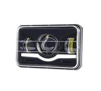 Himwqfuh Faro Proiettore Fanale Anteriore Fari A LED Da 12 V E 24 V 4x6 Pollici H4 Luce Da Lavoro A LED Luce Quadrata Di Ricambio Auto Per GMC Per Chevrolet Per Jeep Moto Camion(1 PCS)