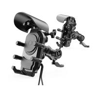 Himwqfuh Supporti Moto Navigatore Supporto Per Manubrio Per Smartphone Antiurto Con Ricarica Wireless Fast Stand Da 15 W Antifurto Supporto Per Cellulare Da Bici Impermeabile(M)