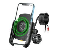 Himwqfuh Supporti Moto Navigatore Supporto Per Telefono Da Moto Senza Fili Per Specchietto Retrovisore Per Per Cellulare Con Ricarica Rapida USB E Wireless