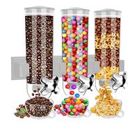 HINAA Dispenser di cereali triplo dolce, dispenser per caramelle, dispenser per alimenti secchi, contenitore per cereali, chicchi di caffè noci, 41 x 31 cm