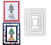 hinana Set di fustelle rettangolari in metallo, 7 pezzi, a forma di capesante cucite, per fai da te, album di ritagli, album decorativi, goffratura, creazione di biglietti di carta