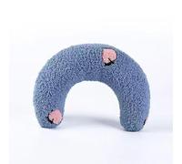 Hinapan 1 cuscino per cani di piccola taglia, a forma di U, morbido e soffice, per il collo, per migliorare la macchina da sonno, lavabile, giocattolo lenitivo (blue)