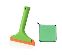 Hinapan 1 raschietto per finestrini dell'auto, in silicone, con 1 pulizia del tessuto, super flessibile, in silicone, per vetro, bagno, cucina, specchio e finestrini dell'auto (verde)
