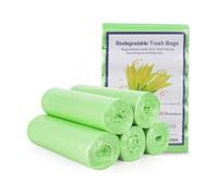 Hinapan 100 sacchetti per rifiuti biologici, 10 l, 15 l, biodegradabili, resistenti agli strappi, impermeabili e inodori, per cucina, bagno e ufficio, 20 pezzi per rotolo (15 L)