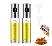 Hinapan 2 spruzzatori olio professionali da 100 ml, con scala e imbuto, per cucina, barbecue, cottura, insalata e friggitrice ad aria calda