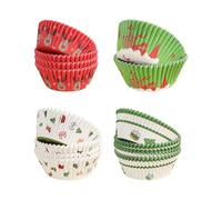 Hinapan 200 pirottini natalizi per cupcake standard, per cuocere, a prova di grasso e inodore, mini pirottini per muffin, piccoli pirottini per cupcake, diametro 5 cm