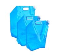 Hinapan 3 sacchetti pieghevoli per serbatoi d'acqua, 2 pezzi da 5 l + 1 pezzo da 10 l, a prova di perdite, portatile e congelabile, per viaggi, campeggio, picnic, terremoti, emergenze