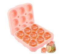 Hinapan Set di 9 stampi per cubetti di ghiaccio in silicone (rosa e cuore), con coperchio, facili da rimuovere e riutilizzabili, ideali per whisky, cocktail, succhi di frutta e bevande (rosa)