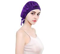 HINATAA Cuffia da Notte in Seta di Gelso per Donna - Protezione e Bellezza dei Capelli, Fascia Elastica per Dormire - Viola, Taglia Unica