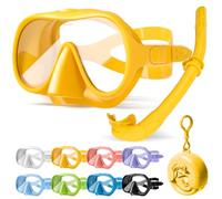 HINATAA Macaron - Set da snorkeling per adulti, maschera subacquea senza cornice, ultra ampia, anti-nebbia, anti-perdita, maschera subacquea professionale, occhiali da nuoto da donna e uomo (set