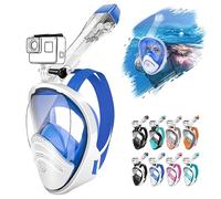 HINATAA Maschera da snorkeling integrale a 180°, design a doppia palla galleggiante, anti-perdite, sistema di respirazione completamente asciutta e anti appannamento, set professionale per snorkeling