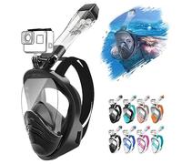 HINATAA Maschera da snorkeling integrale a 180°, design a doppia palla galleggiante, anti-perdite, sistema di respirazione completamente asciutta e anti appannamento, set professionale per snorkeling