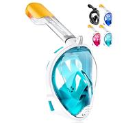 HINATAA Maschera da Snorkeling Integrale a 180°, Design per respirazione Libera, Anti-Appannamento e Anti-perdite, con Cinghie Regolabili per la Testa, per Adulti, Ragazzi e Bambini (S/M, Verde)