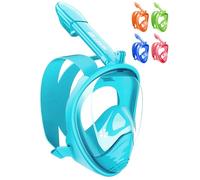 HINATAA - Maschera da snorkeling per bambini, con vista panoramica a 180° e respirazione libera, integrale anti-appannamento e anti-perdite, adatta per bambini dai 4 ai 15 anni (blu scuro)