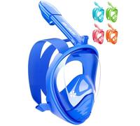 HINATAA - Maschera da snorkeling per bambini, con vista panoramica a 180° e respirazione libera, integrale anti-appannamento e anti-perdite, adatta per bambini dai 4 ai 15 anni (blu)