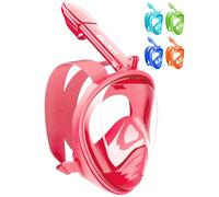 Hinataa Maschera da snorkeling per bambini, vista panoramica a 180°, respirazione libera, maschera integrale per snorkeling, anti-appannamento e anti-perdite, adatta per bambini dai 4 ai 15 anni, rosa