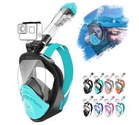 HINATAA Maschera integrale con snorkeling a 180°, design a doppia palla galleggiante, anti-perdite, sistema di respirazione completamente asciutta, anti appannamento, per snorkeling, set per adulti e