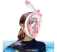HINATAA Maschera Snorkeling Integrale Adulti,Anti-fog Maschera Subacquea Doppia Flottante,180° Maschera Boccaglio Snorkeling Anti-Leak Supporto Camera,Maschera Sub Adulto Bambini (Rosa, L/XL)