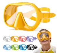 HINATAA Maschera Subacquea Adulti,Maschere da Immersione Macaron,180° Visione Ultra Ampia,Maschera Snorkeling Anti-Fog,Set da Snorkeling Professionale Anti-Perdita,Occhiali Donna Uomo (Giallo)