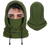HINATAA Passamontagna Uomo Inverno Maschera, Balaclava Moto, Viso Spessa Termica Antivento Sci Ciclismo Maschera, Cappuccio Regolabile Sportiva All'aperto Cappello (Verde)