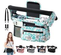 HINATAA Passeggino, organizer per passeggino, con 2 portabevite, organizer per passeggini, con tracolla e 2 ganci di sicurezza, accessori per passeggino con tasca con cerniera (blu)