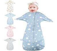 HINATAA Sacco Nanna Neonato 0-6 Mesi, Swaddle Neonato con Cotone, Baby Swaddle Coperta per Bambino, Sacchi a pelo per neonati, Transition Swaddle Ragazzi Ragazze, Avvolgente neonato (Blu, 3-6 mesi)
