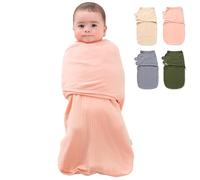HINATAA Swaddle Bebe Ragazzi Ragazze Neonato, 3 in 1 Coperte per fasciatura bambino, Grande Scratch Sacco Nascita, Swaddle Bebe Ragazzi Ragazze (Pink, 0-3 Mesi)