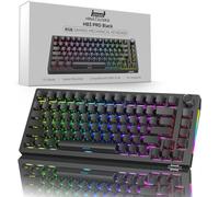 HINATSUSIKE Tastiera meccanica wireless H83 Pro, tastiera da gioco compatta al 75%, manopola - interruttori cardamomo hot-swap, tasti PBT, retroilluminazione RGB, cavo USB-C/2.4G/BT5.0, ergonomica per