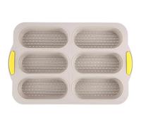 HINAYOSAN 1. Stampo da forno in silicone a 6 cavità per hot dog e torte, antiaderente, adatto al forno, con rilascio facile, lavabile in lavastoviglie, resistente agli strappi