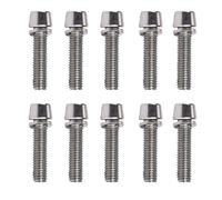 HINAYOSAN 10Pcs M5x20mm Biciclette Stem Top Cover Bulloni Vite Ad Alta Precisione Acciai Bici Conico Con Rondella Biciclette Top Cover Bulloni