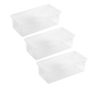 HINAYOSAN 2/3 astucci grandi per matite, scatola rigida trasparente, organizer colorati per pennarelli, pennelli, 19 x 9,5 x 6 cm, scatola per cosmetici resistente agli urti, Confezione da 3.