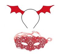 HINAYOSAN 2 fasce a forma di ali di pipistrello in stile cartone animato + trucco in maschera trasmissioni dal vivo per feste di Natale mezza faccia in maschera donne cosplay donne per uomini caldo