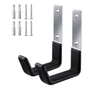 HINAYOSAN 2 ganci resistenti per garage per strumenti e cavi, montaggio a parete, organizer per cavi di prolunga salvaspazio, appendiabiti rivestiti in PVC per oggetti pesanti