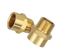 HINAYOSAN Adattatore per tubi in ottone a tenuta stagna 1/2 pollice G femmina a maschio Raccordi idraulici per irrigazione esterna Utilizzare 2 pezzi NPT filettatura convertitore in ottone