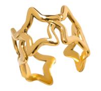 HINAYOSAN Anelli a stella a cinque punte in acciaio inox anelli apribili realizzati a mano gioielli regolabili per donne e uomini semplici ma eleganti, Misura unica, come descritto, come descritto