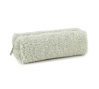 HINAYOSAN Astuccio in peluche con ampio scomparto con cerniera, portapenne, organizer per penne, borsa da viaggio per trucchi per studentesse, donne e ragazze, semplice, Verde