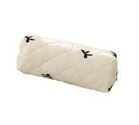 HINAYOSAN Astuccio per matite con motivo a fiocco, per studentesse, ragazze, donne, grande capacità, organizer per matite, borsa da viaggio per cosmetici, astuccio per penne per studenti, Beige