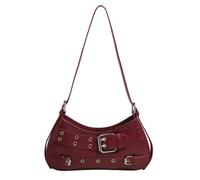 HINAYOSAN Borsa a tracolla da donna Borsa alla moda All-matching Ascelle Elegante Fibbia Ascella Retro Pendolarismo Per Viaggi Donne Spalla Moda Ascella Trendy Ascelle Viaggi Shopping, Rosso, One Size