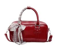 HINAYOSAN Borsa a tracolla da donna con cinghie rimovibili, in pelle PU, pochette con chiusura a cerniera, borsa a tracolla in ecopelle, Rosso, One Size