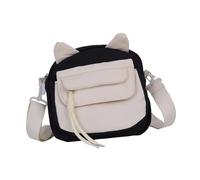 HINAYOSAN Borsa a tracolla in nylon contemporanea per le donne borse a tracolla con tracolla regolabile per lo shopping e l'evento sociale elegante borsa per telefono con orecchie di gatti, Nero , One