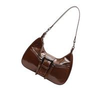 HINAYOSAN Borsa a tracolla in pelle PU alla moda per le donne elegante borsa con fibbia in metallo ascelle borsa a tracolla con cerniera borsa a tracolla borsa per uso quotidiano, Marrone, One Size