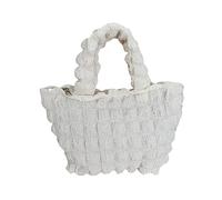 HINAYOSAN Borsa per ascelle di grande capacità in tela versatile da viaggio tinta unita borsa per il tempo libero borsa a pieghe nuvola sotto le ascelle versatile e alla moda borsa, bianco, One Size