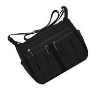 HINAYOSAN Borse a tracolla per le donne multi tasca borsa a tracolla impermeabile nylon messaggeri borse e borse alla moda Pocketbook multi tasca borsa a tracolla, Nero , One Size