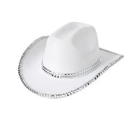 HINAYOSAN Cappelli da cowboy scintillanti rivetti borchiati per addio al nubilato cappello da discoteca per attore attrice per donne