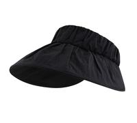HINAYOSAN Cappello da sole portatile a tesa larga pieghevole regolabile per le donne Sunproof Outdoor Vuoto Top Cappelli da campeggio per lo sport per il golf per protezioni solari, Nero , Taglia
