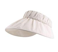 HINAYOSAN Cappello da sole portatile a tesa larga pieghevole regolabile per le donne Sunproof Outdoor Vuoto Top Cappelli da campeggio per lo sport per il golf per protezioni solari, Beige, Taglia
